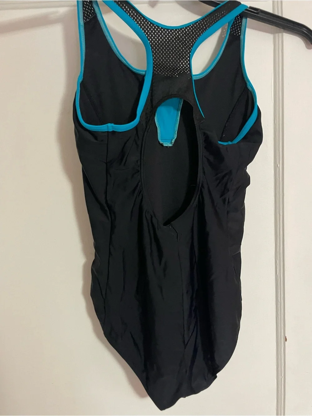 ZeroXposur Black One-Piece Swim with skirt and Teal and Lime Floral Front